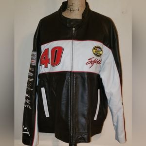 Vintage NASCAR Leather Sterling Marlin #40 Nextel Cup Series Racing Jacket (XL)